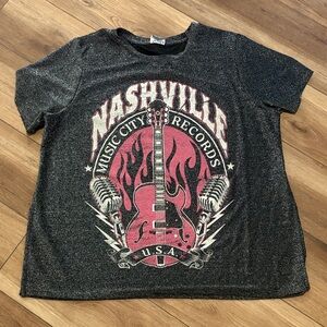 Nashville Music City Records Arula T-Shirt - Shiny Black size B